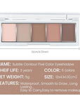 evpct 5Colors Matte Nude Eye Shadow Palette Makeup for Older Women, Nude Pink Brown Taupe Neutral Matte Smokey Cream Mini Eyeshadow Palette for Blue Green Eyes, Contour Makeup Palettes sombras de ojos