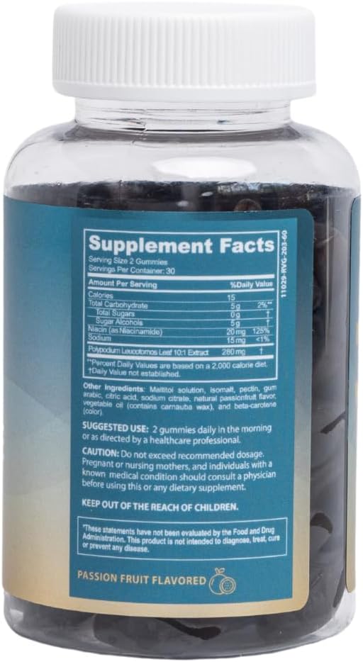 Sol Defense Gummies – Dermatologist & Plastic Surgeon-Formulated Skin Resilience Vitamin Supplement with Polypodium Leucotomos & Niacinamide, Passion Fruit Flavor, 60 Sugar-Free Gummies