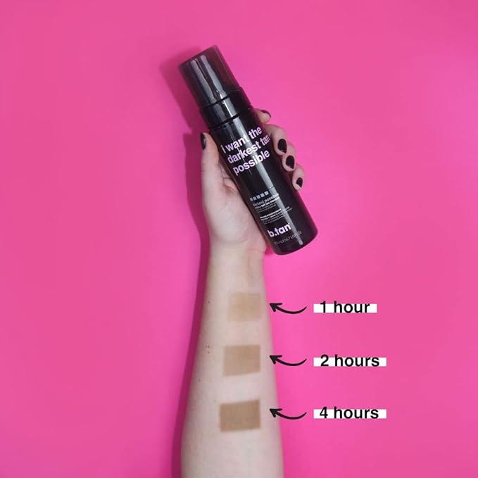 b.tan Dark Self Tanner Kit | Get The Darkest Tan Possible Bundle - Best Dark Self Tanning Mousse w Mitt Applicator, 1 Hour Sunless Tanner, Fast Bronzing Glow, No Fake Tan Smell, Vegan, 6.7 Fl Oz