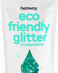 Hemway Eco Friendly Biodegradable Glitter 100g / 3.5oz Bio Cosmetic Safe Sparkle Vegan for Face, Eyeshadow, Body, Hair, Nail and Festival - Super Chunky (1/8" 0.125" 3mm) - Turquoise Blue Holographic