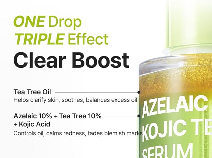 PURITO Azelaic Acid 10% + Kojic Acid + Tea Tree Facial Serum | for Acne & Marks, Breakouts | High-Level Azelaic Acid 10% | Korean skincare, 30mL 1.01 fl.oz