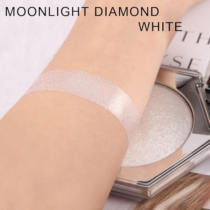 evpct Pearl White Silver Face Highlighter Makeup Shimmer