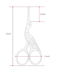 LIVINGO 3.5" Rounded Tip Vintage Stork Scissors, Professional Stainless Steel with Black Titanium Coated, Cuticle Pedicure Beauty Grooming Scissors for Eyebrow, Facial Hair, Dry Skin, Nose Hair