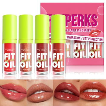 8 Colors Hydrating Lip Oil, Big Brush Head Lip Glaze Shiny Transparent Lip Glow Oil 0.35 Fl Oz, Glossy Finish (Set B)