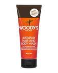 Woody's Just4Play Hair and Body Wash for Men - Sulfate-Free, Deep Cleansing, Hydrating, Fresh Scent, All-in-One Shower Gel, 8 fl oz