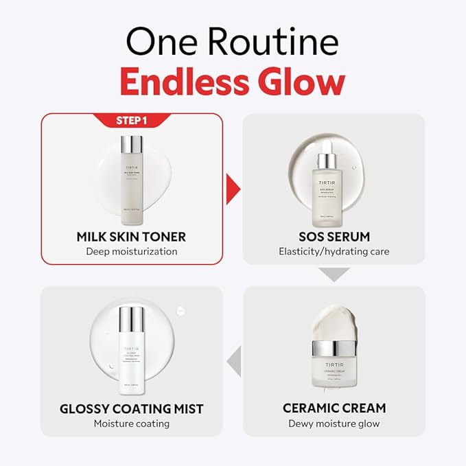 TIRTIR Milk Skin Rice Toner | Deep Moisturizing, Hydrating Toner for face, Niacinamide, Ceramide, Rice Bran Extract, Nature-Oriented Ingredients for Korean Skin Care, Vegan, 1.69 Fl Oz