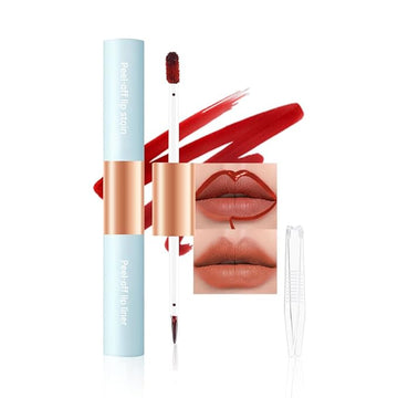 Matte Lip Stain Peel Off Lip Gloss& Lip Liner 2-in-1: One end defines lips with precision liner, the other peels off to reveal long-lasting, waterproof, smudge-proof, transfer-proof matte color.1#