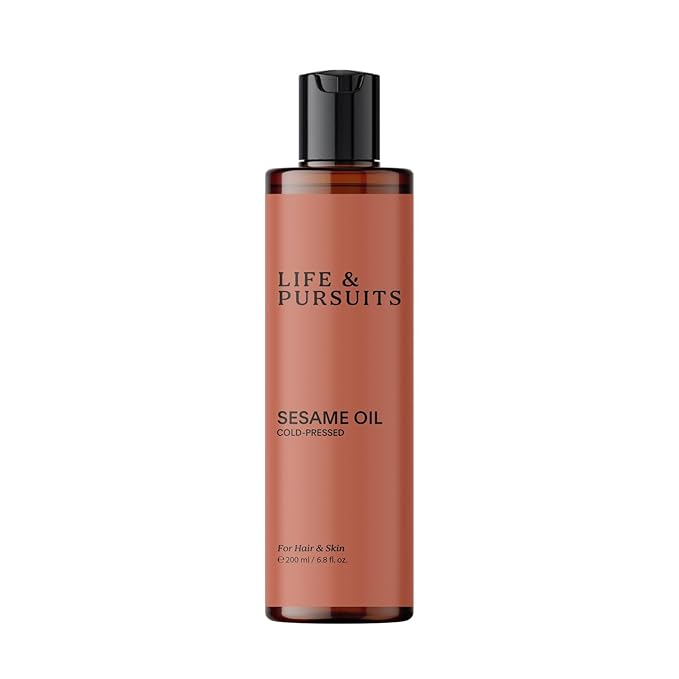 Life & Pursuits Cold-Pressed Sesame Oil Combo (6.76 fl oz) - Unrefined Moisturizer for Healthy Hair and Smooth Skin