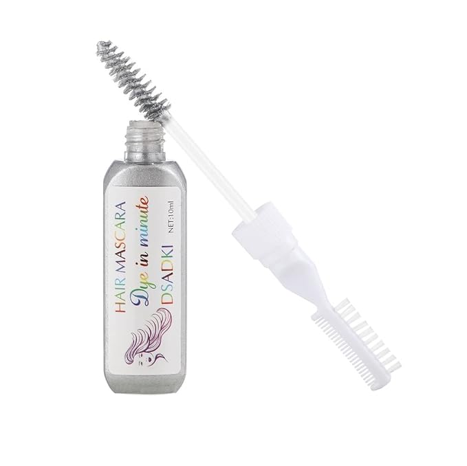 Temporary Hair Color Mascara Washable Hair Dye Stick Non-toxic Instant Hair Chalk Dye for Girls Women (Silver gray)