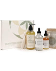 Herb’N Eden - Sensitive Skin Facial Kit - Cleanse, Mask, Tone, & Moisturize - Natural Ingredients & Essential Oils - Made in USA - 5 Product Set includes Wash, Toner, Serum, Mask, Sisal