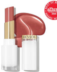 REVLON Super Lustrous Glass Shine Balm, Hydrating Tinted Lipstick, Sheer, Glossy Shiny Finish, 004 Nude Illuminator, 0.11 oz