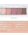 evpct 5 Colors Matte Nude Eye Shadow Palette Makeup for Older Women, Nude Pink Rose Mauve Brown Cocoa Matte Cream Mini Eyeshadow Palette for Blue Green Eyes, Contour Makeup Palettes, sombras de ojos