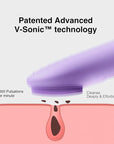 NgraCoola CLIE Facial Cleansing Brush - Waterproof & Rechargeable Face Scrubber for Men & Women, Cleansing, Exfoliating & Massaging - Violet