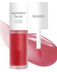 NOONI Korean Lip Oil - Appleplum | Long-Lasting, Moisturizing, Plumping, Revitalizing for Dry Lips, Waterproof, No Peel Off, Korean Tint, Hydrating, Nourishing Crystal Clear, 0.12 FL Oz