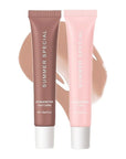 Summer Hydrating Lip Butter Balm Set - Ultra-Nourishing with Shea & Olive Butter，Soothes & Repairs Dry Lips, Non-Sticky Long-Lasting Moisture(Lced coffee&Cake,Pack of 2)