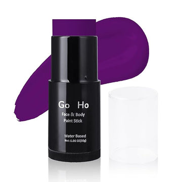 Go Ho Dark Purple Face Body Paint Stick,Easily Washable Formula Purple Face Paint Stick,Non-toxic Cream Purple Body Paint for Adults Children Halloween Mermaid Ursula Costume Cosplay SFX Makeup