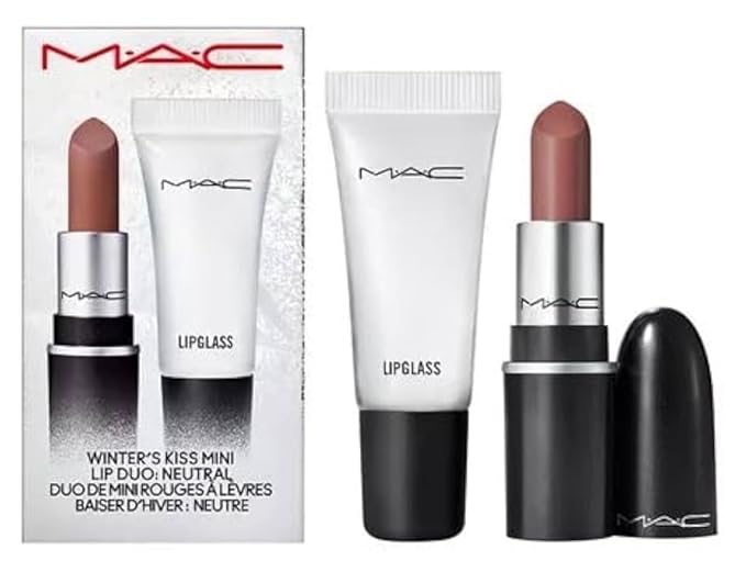 MAC Winters Kiss Lip Duo - Neutral Retro Matte Lipstick Bronx & Mini Lipglass Clear