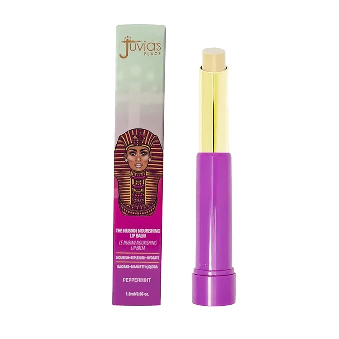 Juvia's Place The Nubian Nourishing Lip Balm | Peppermint – Moisturizing Lip Chap, Long-Lasting Hydration with Baobab, Manketti, Sunflower and Jojoba Oils, Vegan & Cruelty-Free - 0.6oz