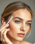 Eyebrow Razor with 6 Blades & Travel Case – Face Razors for Women & Men, Eyebrow Trimmer Shaper with Precision Cover, Facial Shaver & Dermaplaning Tool for Smooth Skin (Silver)