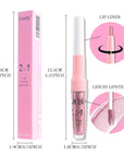 Kaely 2-in-1 Light Pink Metallic Lipstick and Lip Liner, Shimmer Liquid Metallic Lipsticks for Women, Glitter Lip Gloss Stain Long Lasting Waterproof Smudge Proof 24 Hour, Vegan Makeup, 02