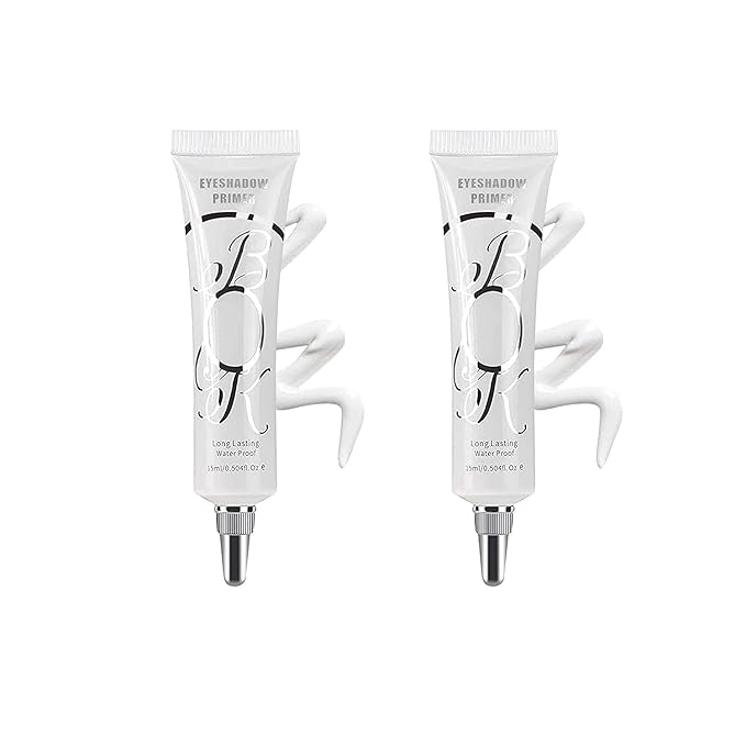 2 Pack Matte Eyeshadow Primer for Oily Lids White Eyeshadow No Crease Eye Primer Makeup Eyeshadow Base Waterproof & Smudge-proof & Long Lasting Cream Liquid Eye-shadow for All Shadows (Set A)