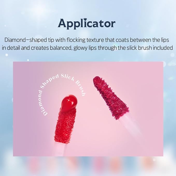 ETUDE Over Glowy Lip Stain Tint #14 Hey Pearl | Non-Sticky Vegan Lip Tint | Moisturized & Long-lasting Lip Gloss | Daily Tint for Dry Lips, Korean Makeup