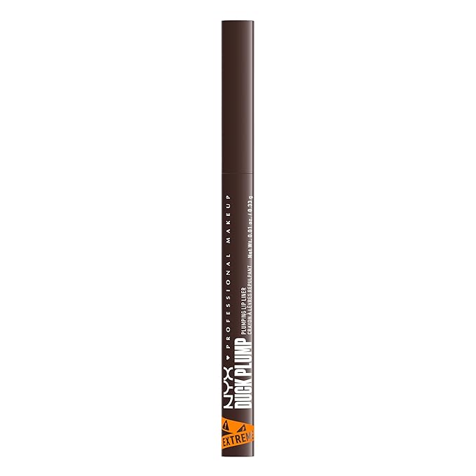 NYX PROFESSIONAL MAKEUP Duck Plump Plumping Lip Liner, Matte Pencil With Up To 10HR Wear, Double Dose (Dark Brown Lip Liner)