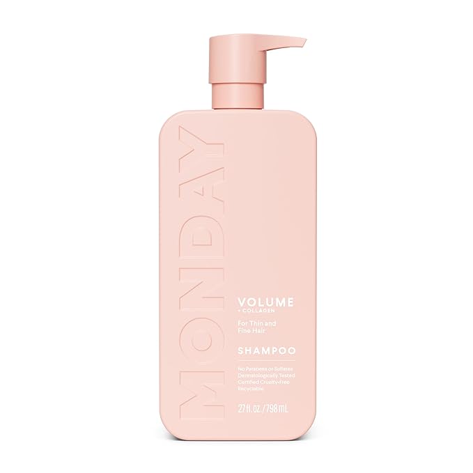 MONDAY Haircare VOLUME Shampoo with Hydrolyzed Collagen & Macadamia Oil for Thin, Fine & Flat Hair 798 mL