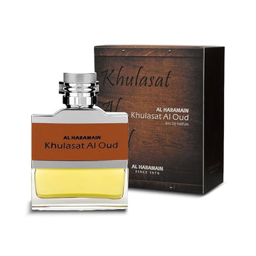 Al Haramain Khulasat Al Oud - Cologne for Men - Long Lasting Arabian Perfume for Men - Eau de Parfum Leather Fragrance with Rose, Amber and Musk- Arabic Perfume - 3.3 oz EDP Spray