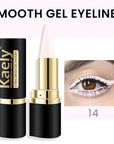 Kaely Quartz Queen White Gel Eyeliner Pencil, Natural Cream Eye Liner Waterproof Smudge Proof, Matte Waterline Eyeliner Eyeshadow Stick, Brighten Eye Makeup, Vegan & Cruelty-Free, 14