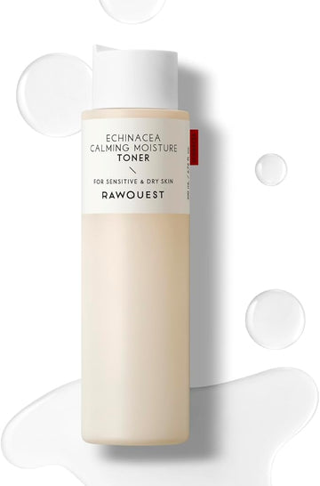 RAWQUEST- Echinacea Korean Toner for Face for Deep Hydration, Instant Moisture, Soothing, Anti-Aging & Dermatologist Tested w/Hyaluronic Acid & Niacinamide | Korean Skin Care for Dry & Sensitive Skin