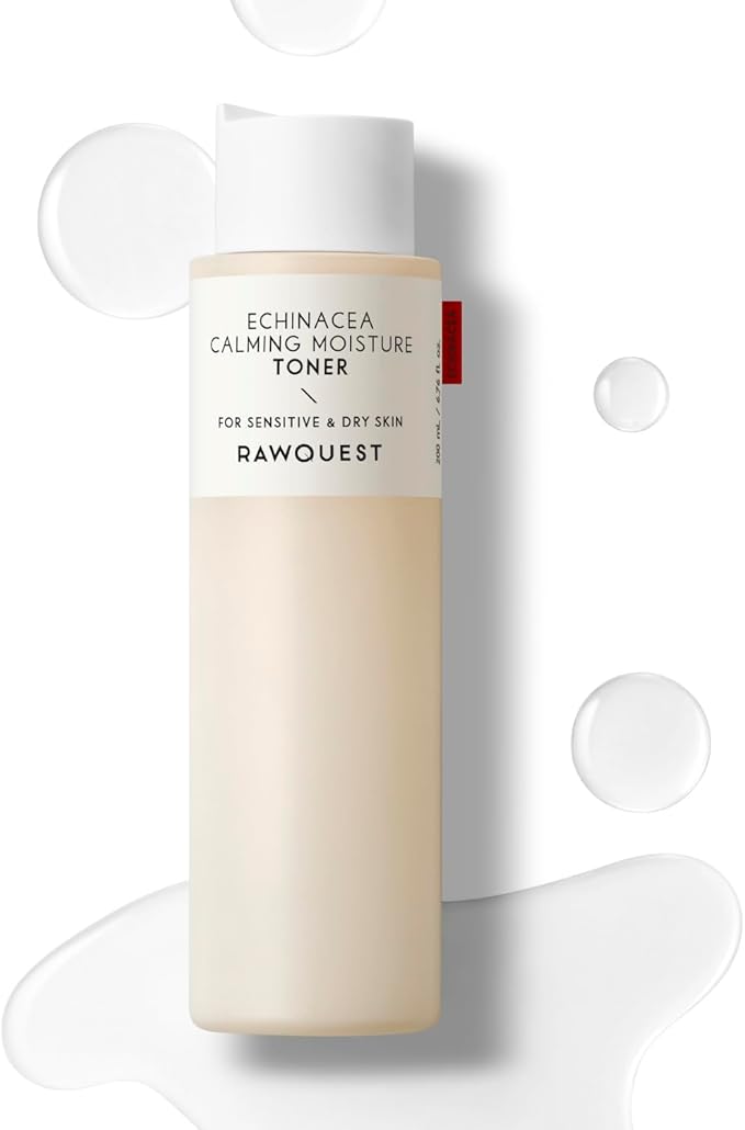 RAWQUEST- Echinacea Korean Toner for Face for Deep Hydration, Instant Moisture, Soothing, Anti-Aging & Dermatologist Tested w/Hyaluronic Acid & Niacinamide | Korean Skin Care for Dry & Sensitive Skin