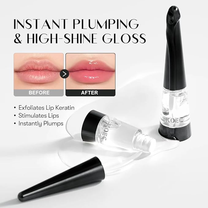 Lip Plumper, 0.21 oz, Moisturizing Transparent Lip Gloss, Fragrance-free, Korean Cosmetics