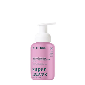ATTITUDE Foaming Hand Soap, EWG Verified, Plant and Mineral-Based Ingredients, Vegan and Cruelty-free Personal Care Products, Coconut & Wild Berries Scent, 10 Fl Oz