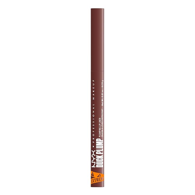 NYX PROFESSIONAL MAKEUP Duck Plump Plumping Lip Liner, Matte Pencil With Up To 10HR Wear, Dash Of Cocoa (Cocoa Brown Lip Liner)