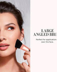 LUMINESS Silk Airbrush Spray Foundation & Buffing Brush Kit – Full Coverage Foundation & Dual-Sided Buffing Brush - Buildable Coverage, Anti-Aging Formula Hydrates & Moisturizes (Shade - Rich Dark)