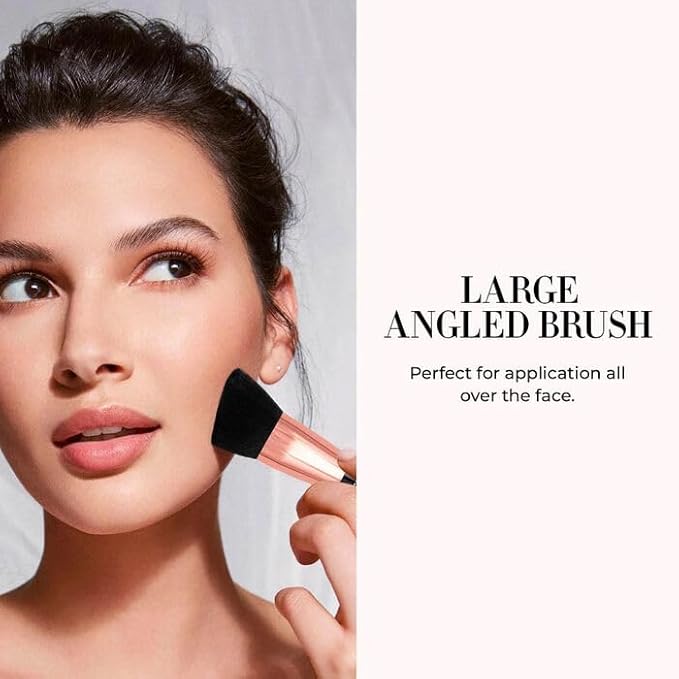 LUMINESS Silk Airbrush Spray Foundation & Buffing Brush Kit – Full Coverage Foundation & Dual-Sided Buffing Brush - Buildable Coverage, Anti-Aging Formula Hydrates & Moisturizes (Shade - Rich Dark)