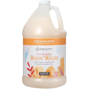 Ginger Lily Farms Botanicals Nourishing Body Wash, Coco Mango, 100% Vegan & Cruelty-Free, Coconut Mango Scent, 1 Gallon (128 fl oz) Refill