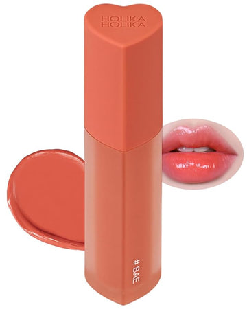 HOLIKA HOLIKA Heart Crush Glow Lip Tint Air – Korean Lip Tint with High Shine Juicy Fruit Jam Colors Lip Stain – Hydrolyzed Collagen & Vitamin C (03 BAE)