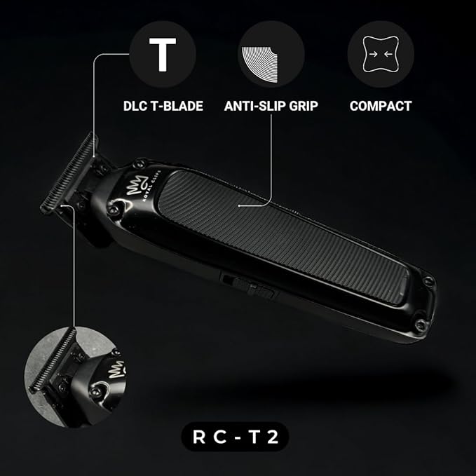Royal Clips - Fade Kit 2.0 Trimmer - 7200rpm Professional Hair Trimmer for Men - Zero-Gap DLC Blade - Cordless & Rechargeable - Barber and Home Use - Anti-Slip Grips (Black)