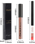 evpct 2Pcs Nude Brown Lip Liner and Matte Lipstick Makeup Sets, Vegan Lipstick Lip Liner and Gloss Stain Set Long Lasting Waterproof labiales mate 24 horas originales matte larga duracion 24 27#