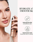 LUMINESS Silk Airbrush Spray Foundation & Buffing Brush Kit – Full Coverage Foundation & Dual-Sided Buffing Brush - Buildable Coverage, Anti-Aging Formula Hydrates & Moisturizes (Shade - Tan Dark)
