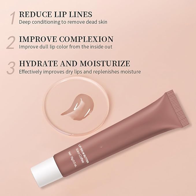 Summer Lip Butter Balm Lip Gloss, Ultra-Hydrating Natural Vegan Lip Balm, Sheer-Tinted Shine & Hydration, Soothes & Softens Dry Lips Skincare, Bálsamo labial hidratante #3 Iced Coffee