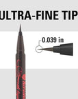 Heroine Make by KISSME Waterproof Smooth Liquid Eyeliner, Japanese Eye Makeup for Smudge-free, Super Keep Brown Black