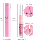 Kaely 2-in-1 Nude Pink Metallic Lipstick and Lip Liner, Shimmer Liquid Metallic Lipsticks for Women, Glitter Lip Gloss Stain Long Lasting Waterproof Smudge Proof 24 Hour, Vegan Makeup, 19