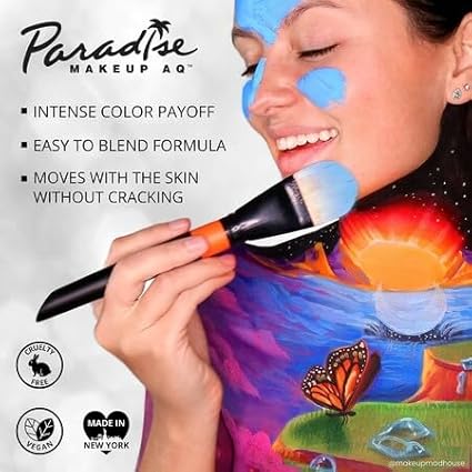Mehron Makeup Paradise Makeup AQ Pro Size | Stage & Screen Performance, Face & Body Painting, Beauty, Cosplay, and Halloween | Water Activated Face Paint, Body Paint 1.4 oz (40 g) - Dark Blue