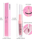evpct Light Pink Metallic Glitter Lip Liner and Lipstick Combo Lip Gloss Stain Set Makeup for Women Long Lasting Waterproof 24, Light Voilet Frosted Metallic Shimmer Glossy Iridescent Liquid Lipstick