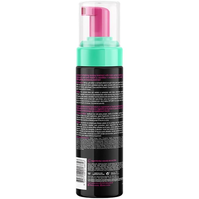 b.tan Dark Self Tanner Mousse | Tan Me Like You Mean It - Dark, 1 Hour Express Sunless Tanner Foam, Bronzing Glow, No Fake Tan Smell, Face & Body, Vegan, Cruelty & Paraben Free, 6.7 Fl Oz