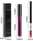 evpct 2Pcs Light Plum Purple Matte Liquid Lipstick Lip Gloss Stain and Retractable Lip Liner Makeup Set for Women Long Lasting Waterproof 24 Hours Lipstick labial mate larga duracion 24 45#