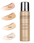 Airbrush Foundation Makeup Spray, Long Lasting Waterproof Full Coverage Foundation for Brighten, Concealer and Hydrating, Natural Matte Finish, Brush and Makeup Sponge Include, 2.36oz (#1 Natural)